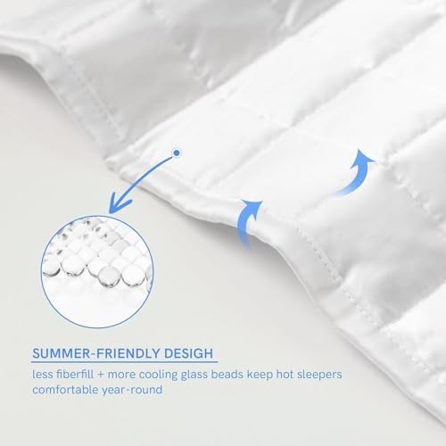 YnM Cooling Weighted Blanket for Adults, 10lbs Heavy Bed Throw for One