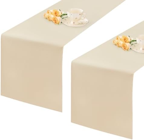 2 Pack Beige Small Short Table Runner Coffee Table Runner