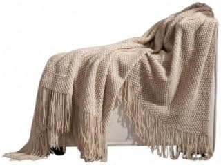 Chenille Throw Blanket Soft Knitted Blanket for Couch Cozy Farmhouse