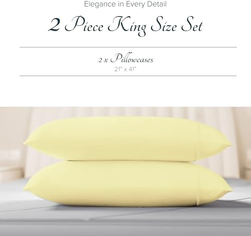 Carressa Linen 100% Egyptian Cotton King Size Pillow Cases Set of 2
