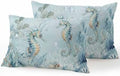 Outdoor Pillows Waterproof, Coastal Seahorse Bedding Throw Pillows