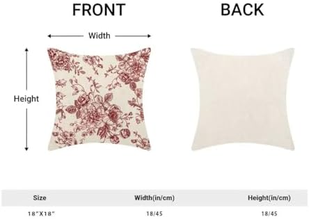 AEIOAE Chinoiserie Floral Pillow Covers 18 x 18 Inch Set of 2, Vintage