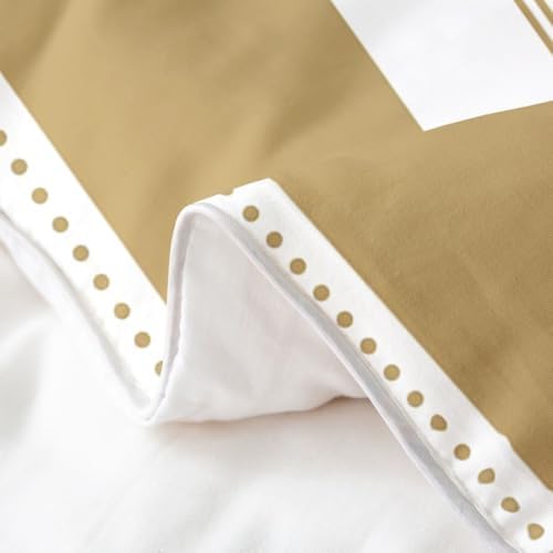 Erosebridal Striped 100% Cotton Duvet Cover King Beige White Geometric