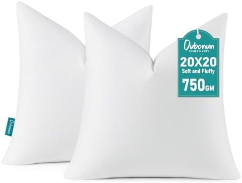Oubonun 20 x 20 Down Feather Throw Pillow Inserts