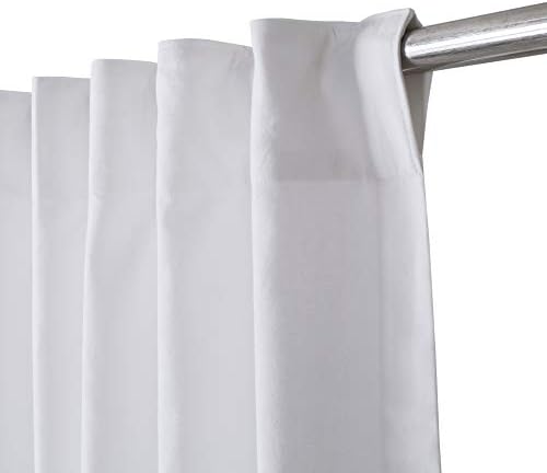Bedding Craft White Cotton Curtains,63 Inch Tab Top Cotton Curtain Set