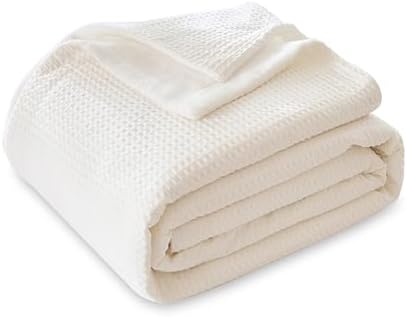 CHUFFED Cotton Waffle Blanket Queen Size-Plush Milk Velvet &