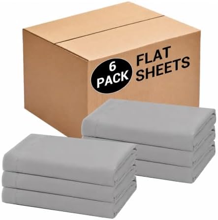 CULVE Bulk King Microfiber Flat Sheets Only, 6 Pack