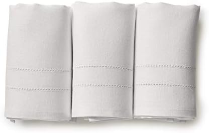 Solino Home 100% Pure Linen Hand Towels White, Bath 14 x 24 in, Set of
