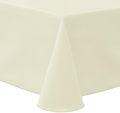Ultimate Textile 60x84-Inch Oval Twill Tablecloth, Ivory, 10 Pack