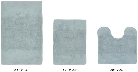 Better Trends 3 Piece Bathroom Rug Set 100% Cotton Non-Slip Washable