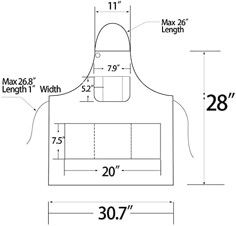 Cotton Denim Apron Soft - Unisex Adjustable Bib Apron with 5-Pockets