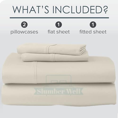 SlumberWell 5 Piece Split King Sheet Set for Adjustable Bed, 100%