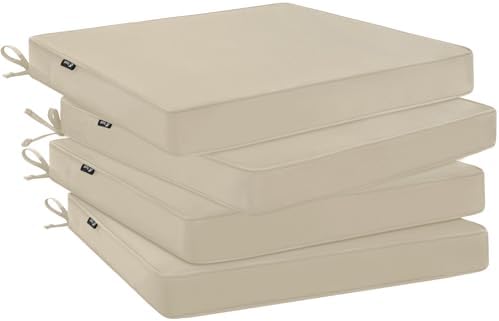 Favoyard Outdoor Chair Cushions 19" W x 19" D x 2" T Set of 4, Beige