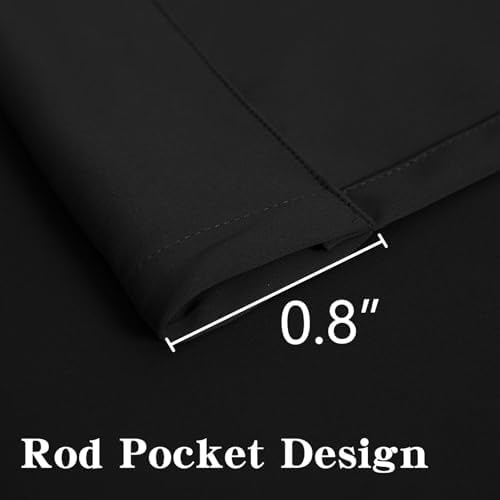 100% Blackout Curtains 96 inch Faux Linen (W52 x L96, Charcoal Gray)
