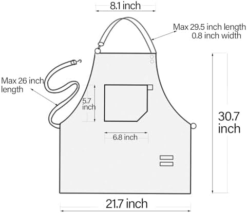 No-Tie Canvas Apron Heavy-Duty 16OZ Work Apron With Front Pocket Extra