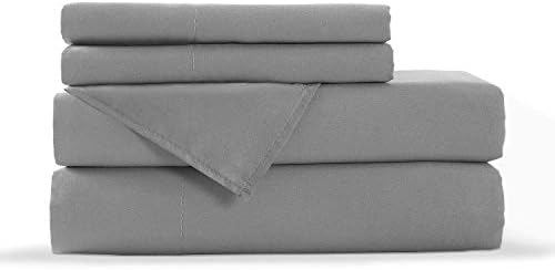 LinenEra 4 Pcs Charcoal King Size Bed Sheet Set 800 Thread Count 100%