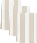 Cream Striped Kitchen Towels Set of 3, Water Absorbent Dish Towel