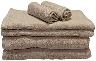 6 Piece Bath Towel Set - Beige
