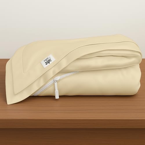 EDMUND® Standard Pillow case Zip Clouser 20x26 Inch - Set of 2, 8 Deep