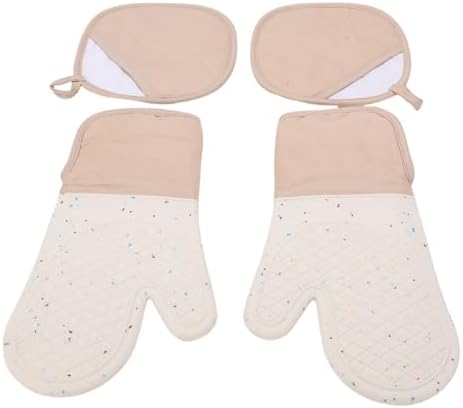 Focket Silicone Oven Mitts, Non Slip High Heat Proof 500 F Pot Holders