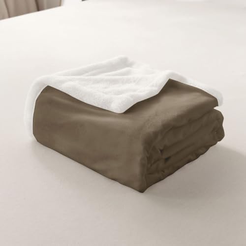 Feelyou Taupe for Kids Adults Sherpa Blanket Plush Fuzzy Twin 60"x80"