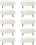 10-Pack Ivory Round Tablecloths, 90 in, for 4-5 Ft Round Tables