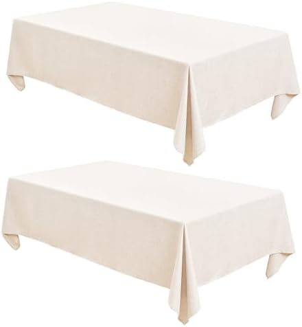 Table Cloth Rectangular Waterproof Faux Linen Table Cover for