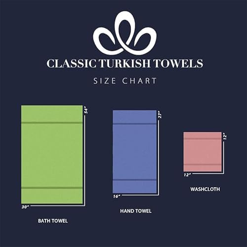 Classic Turkish Towels CTT - Luxury 6 Piece Towel Set, 100% Turkish