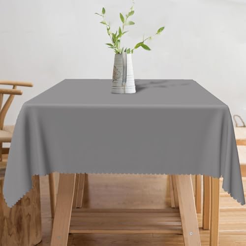 70x70inches Grey Square Tablecloth Dark Gray Polyester Fabric Table