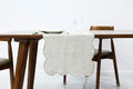 100% Natural Linen Rustic Scalloped Embroidery Table Runner 90 Inches