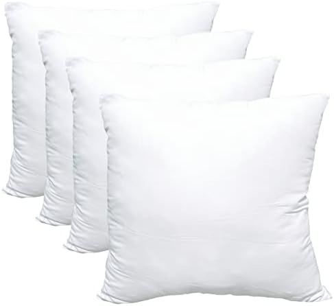 Obruosci Luxury Pillow Inserts, Pack of 4, 20 x 20 inches
