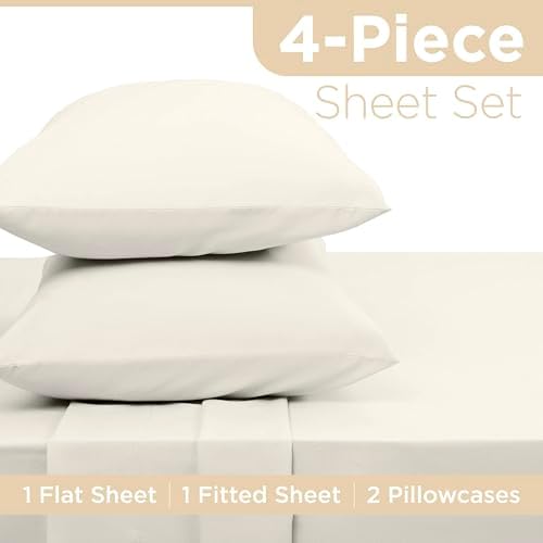 Full 4-Piece Bed Sheet Set – Soft, Lightweight, Wrinkle-Resistant