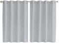 Gray Solid Color Window Curtains 63 Inch Length 2 Panels Set, Modern