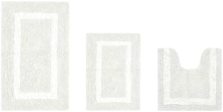 Better Trends 3 Piece Bathroom Rug Set 100% Cotton - Reversible, Soft