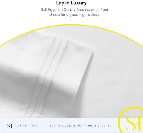 Split King Sheets - Breathable Luxury Sheets with Full Elastic &
