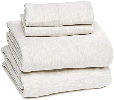 Amazon Basics 4 Piece Breathable 100% Cotton Jersey Knit Sheet Set