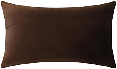 Home Brilliant Brown Pillow Covers Velvet Lumbar Pillow Cover