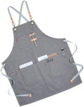 Toyvian Canvas Apron with Pockets Nordic Industrial Style Adjustable