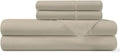 Pizuna Cotton Twin XL Sheets Set Percale, Simply Taupe