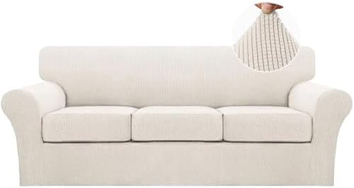 Turquoize 4 Piece Sofa Covers for 3 Cushion Couch Sofa Slipcover Soft