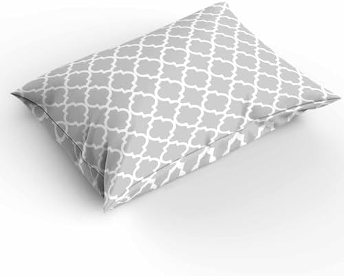 Duvet Cover Set Full, Country Light Grey Geometric 3 Piece Bedding Set
