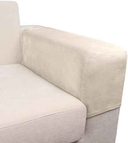 2-Piece Stretch Couch Arm Covers, Cream