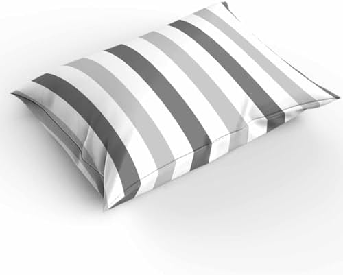 Duvet Cover Set Queen, Minimalist Art Grey Stripes 3 Piece Bedding Set