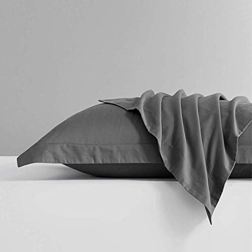 FLXXIE Microfiber King Pillow Shams Set of 2, Dark Grey