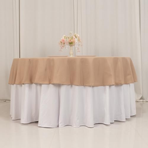 Balsa Circle 90 inch Nude Round Premium Polyester Tablecloth Fabric
