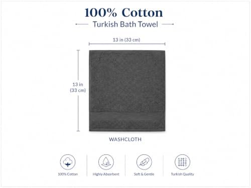 Luxury Turkish Washcloths, Set of 8, 100% Cotton