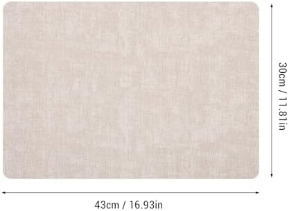 Artificial Leather Placemats, Set of 6 (Beige)