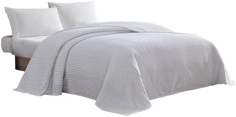 Beatrice Home Fashions King Channel Chenille Bedspread, White