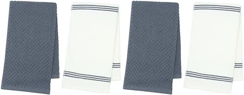 Cotton Dish Towels for Kitchen Drying Dishes, Set of 4, 15" x 25"