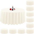 10 Pack Ivory Tablecloth 90 Inch Round Tablecloth Washable Polyester